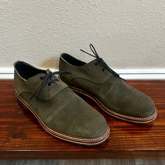 slim fit dress slacks Duca by Matiste Valentano Leather/Embossed Croco Leather Shoes Green/Olive main image 1